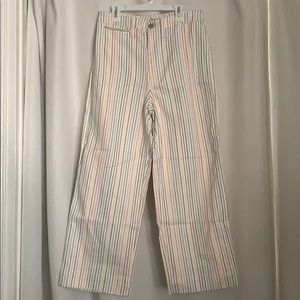 Madewell rainbow stripe wide leg crop